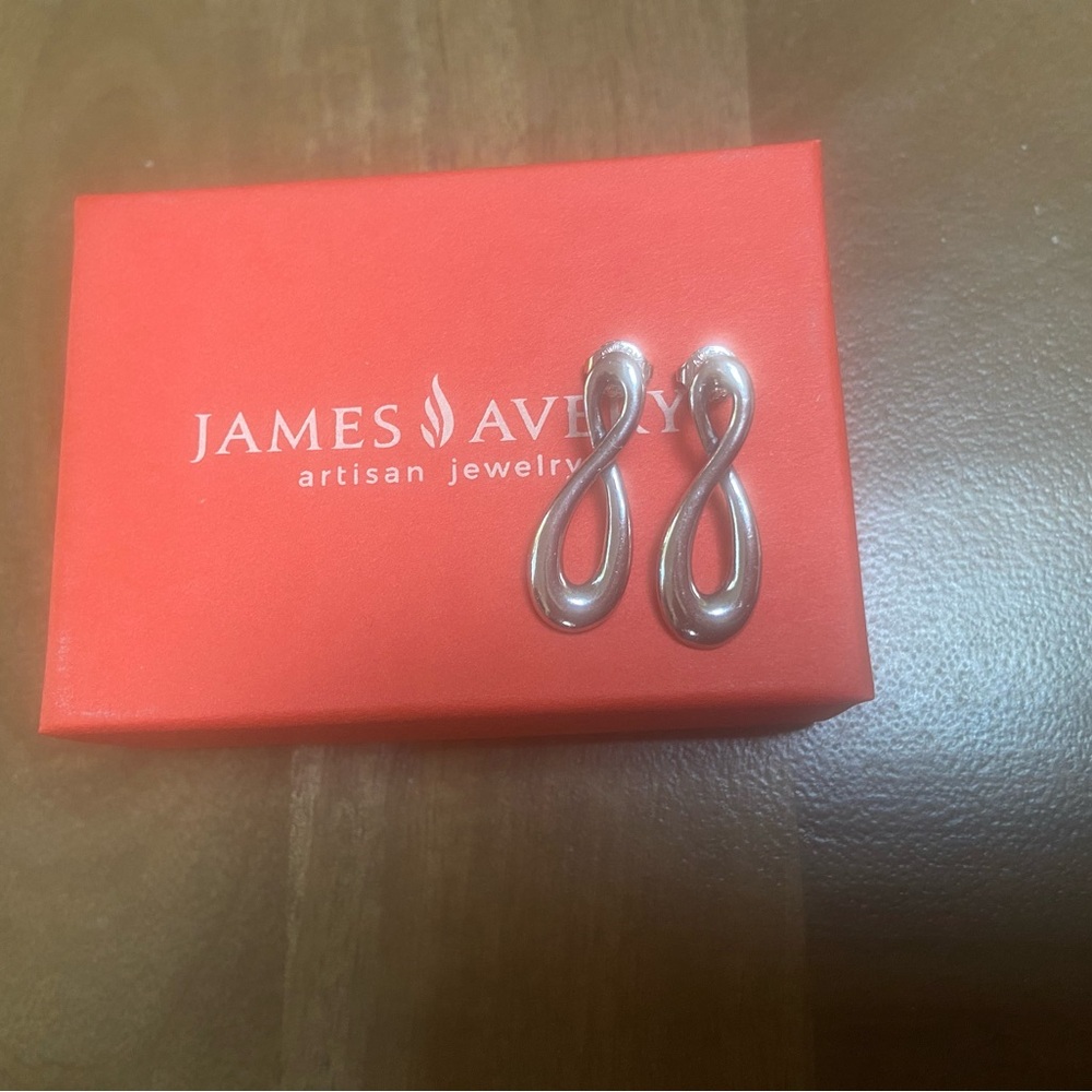RETIRED James Avery Infinity Earrings .925 - Picture 3 of 7